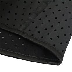 Hot Sale Black Steel Boned Hollow Latex Thick Shoulder Straps Underbust Corset Vest N14569
