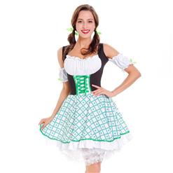 St Patrick's Day Costumes, Hallween Cosplay Costume, Leprechaun Costumes, Women's Sexy Cosplay Dress, Oktoberfest Costume, #N14625