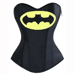 Sexy Women's Strapless Plastic Boned Batman Cosplay Burlesque Halloween Costume Overbust Corset N14640