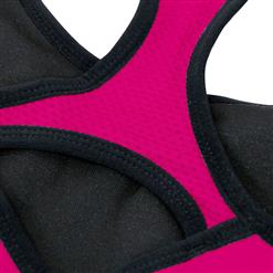 Women's Rose Red High Impact Workout Yoga Running Sports Bras Racerback N14716