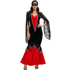 Women's Vampiress Costume, Hot Sale Halloween Costume, Scary Costume, Sexy Red Vampiress Costume, Women's Renaissance Costumes, #N14740
