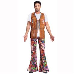 1960's Hippie Costume, Men's Vintage Costume, Hippie Adult Costume, Adult Peace & Love Hippie Costume, Men's Hippie Costume, #N14754