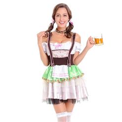 German Beer Beauty Costume, Oktoberfest Costume for Girl, Beer Girl Costume, Cow Girl Costume, Deluxe Bavarian Womens Costume, #N14756