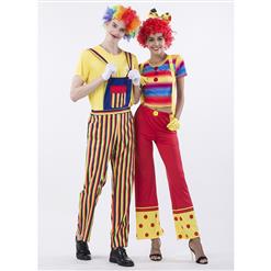 Couple Clown Costume, Clown Cosplay Costume, Clown Costume Couple, Happy Clown Costume, Halloween Couple Clown Costume, #N14769
