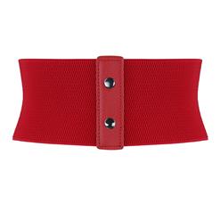 Fashion Red Leather Stretch Waistband High Waisted Cincher Corset Belt N14797