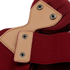 Women Elegant Front Button Closure Elastic Big Bow Wide Waist Belt N14809