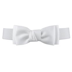 Women Elegant Front Button Closure Elastic Big Bow Wide Waist Belt N14812