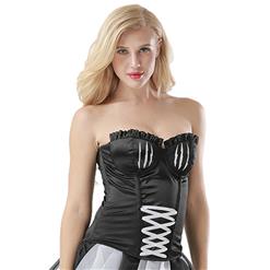 Women's Strapless Underwire Cup Plastic Boned Heroine Flash Halloween Overbust Corset N15010