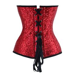 Strapless 8 Plastic Boned Sequined Wonderful Woman Halloween Costume Overbust Corset N15014