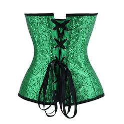 Strapless 8 Plastic Boned Sequined Superhero Halloween Costume Overbust Corset N15015