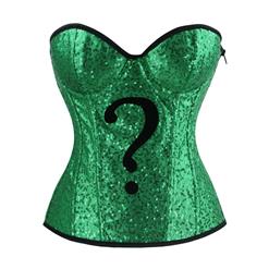 Strapless 8 Plastic Boned Sequined Superhero Halloween Costume Overbust Corset N15015