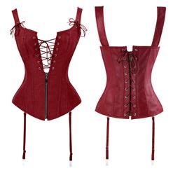 Steampunk Faux Leather Lace Up Vest Corset N15025