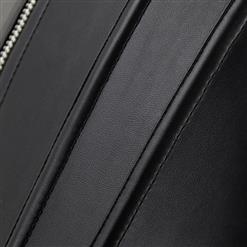 Punk Black Wet Look PU Leather 12 Plastic Boned Lace Up Vest Corset N15026