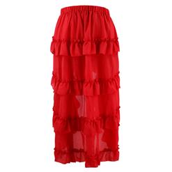 Victorian Steampunk Gothic Short Front Ruffle Skirt N15061