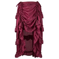 Steampunk Skirt, Gothic Cosplay Skirt, Halloween Costume Skirt, Pirate Costume, Elastic Skirt, Short Front Ruffle Skirt, #N15064