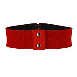 Fashion Red Leather Front Lace-up Elastic Wide Girdle Waist Belt N15194