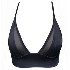 Sexy Black Mesh Triangle lined Lingerie Bralette Bra Top N15275