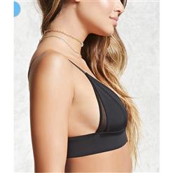 Sexy Black Mesh Triangle lined Lingerie Bralette Bra Top N15275