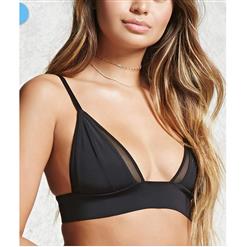 Sexy Black Mesh Triangle lined Lingerie Bralette Bra Top N15275