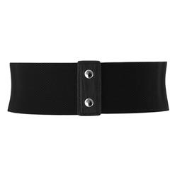 Women's Punk Faux Leather Metal Rings Rivets Decorated Girdle Wide Waist Belt N15385