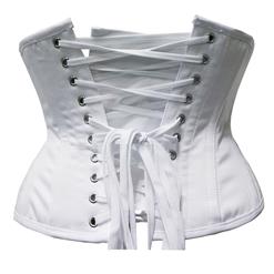 Vintage White Jacquard Steel Boned Underbust Waist Cincher Plus Size Corset N15434