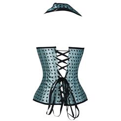 Mint Polka Dot Halter Corset N1546