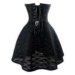 Charming Black Gothic Sweetheart-neck Strapless Lace Cocktail Dresses N15513