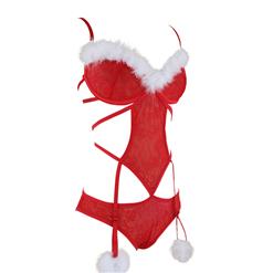 Sexy Red Floral Lace Strappy One Piece Night Wear Lingerie N15578