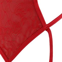 Sexy Red Floral Lace Strappy One Piece Night Wear Lingerie N15578