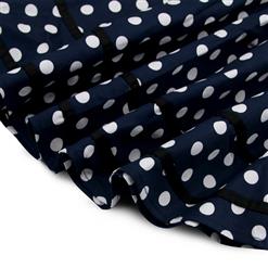 Women's Dark Blue Vintage Sleeveless Dot Print Plus Size Swing Dress N15962