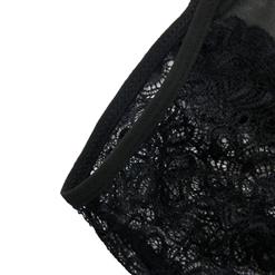 Charming Black Floral Lace Bra Top and Panty Lingerie Set N16413