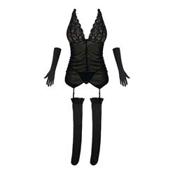 Sexy Black Halter Backless Ruffle Mesh Nightwear Chemise Lingerie N16420