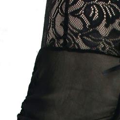 Sexy Black Halter Backless Ruffle Mesh Nightwear Chemise Lingerie N16420