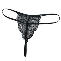 Sexy Black Floral Lace Bra Top and Panty Bikini Lingerie Set with Garters N16430