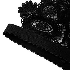 Sexy Charming Black Spaghetti Strap Hollow Out Crochet Lace Lingerie Bra N16471