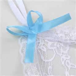 Charming White Cross Back Straps Floral Lace Satin Babydoll Nightwear Lingerie N16498