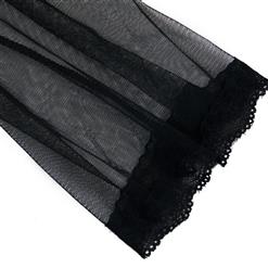 Charming Black Mesh Patchwork Sheer Smock Nightwear Lingerie Mesh Cover Up N16502
