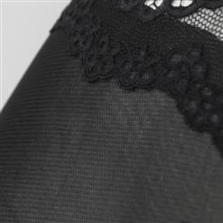 Sexy Black Spaghetti Strap See-through Lace Nightwear Bodysuit Teddy Lingerie N16511