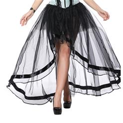 Sexy Gothic Black Multi-layer High-low Organza Tutu Skirt N16543