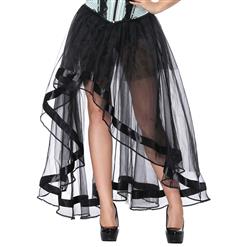 Sexy Gothic Black Multi-layer High-low Organza Tutu Skirt N16543