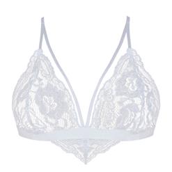 Sexy Charming White Super Soft Lace Cut Out Bralette Bra Top N16552