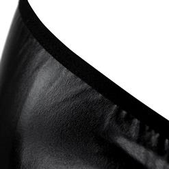 Sexy Black Wet Look PVC Leather Strapless Clubwear Bodycon Mini Dress N16597
