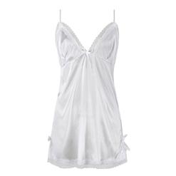 Sexy White Shoulder Strap Lace Babydoll Nightgown Sleepwear Night Dress N16694
