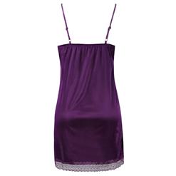 Sexy Purple Shoulder Strap Lace Babydoll Nightgown Sleepwear Night Dress N16695