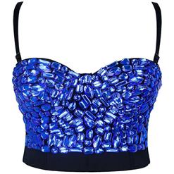 Sweets Studded Gem Bra Top, B Cup Bustier Bra, B Cup Gem Bustier Bra for Women, Sweets Studded Gem Clubwear Bra, #N16716