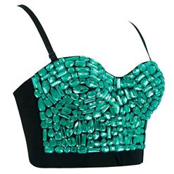 Sweets Green Studded Gem B Cup Bustier Bra Clubwear Top N16717