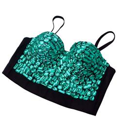 Sweets Green Studded Gem B Cup Bustier Bra Clubwear Top N16717