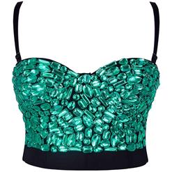 Sweets Studded Gem Bra Top, B Cup Bustier Bra, B Cup Gem Bustier Bra for Women, Sweets Studded Gem Clubwear Bra, #N16717