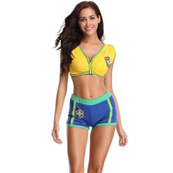 Sexy Brazil Fantasy Soccer Player Cosplay Costume Set N16842