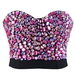 Sweets Pink Studded Gem B Cup Bustier Bra Clubwear Top N17006